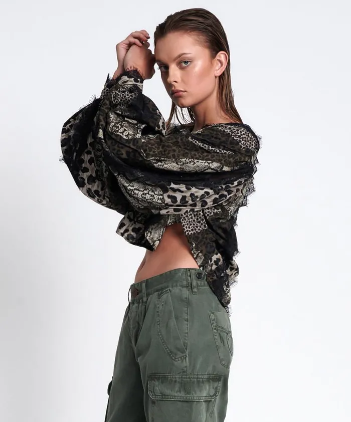 Women One Teaspoon Tops CROPPED ETERNAL SPIRIT SHIRT Women One Teaspoon Tops CROPPED ETERNAL SPIRIT SHIRT