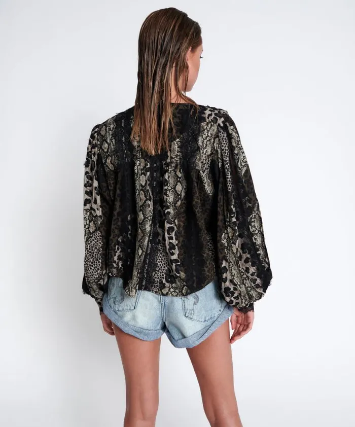 Women One Teaspoon Tops CROPPED ETERNAL SPIRIT SHIRT Women One Teaspoon Tops CROPPED ETERNAL SPIRIT SHIRT