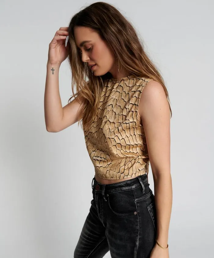 Women One Teaspoon Tops DELUSION NEW WORLD TOP Women One Teaspoon Tops DELUSION NEW WORLD TOP