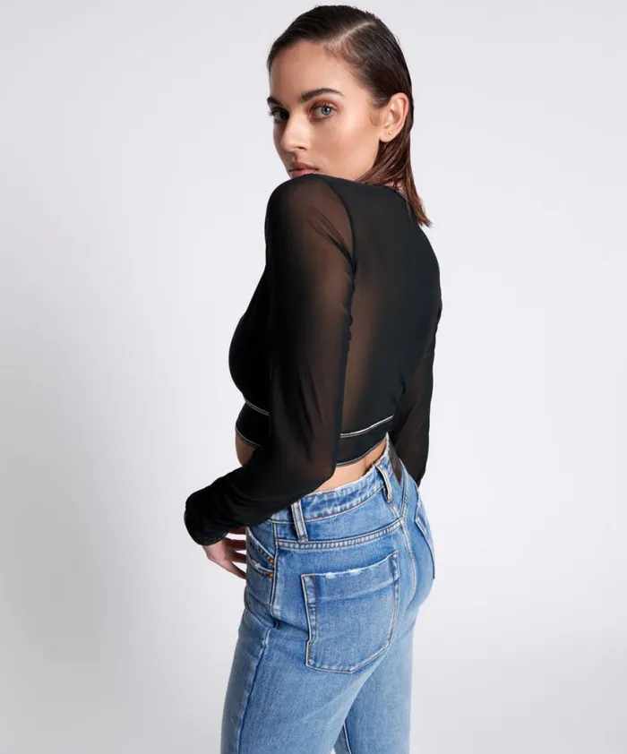 Women One Teaspoon Tops DOMINATOR MESH LONGSLEEVE TOP Women One Teaspoon Tops DOMINATOR MESH LONGSLEEVE TOP