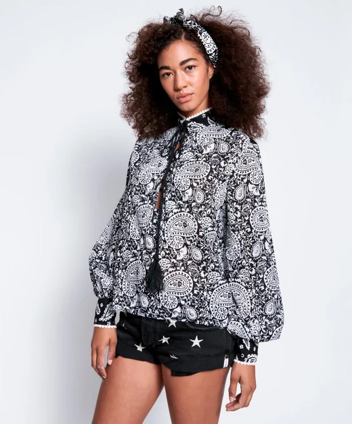 Women One Teaspoon Tops HAND BATIK PASILEY RHIANNON TOP Women One Teaspoon Tops HAND BATIK PASILEY RHIANNON TOP
