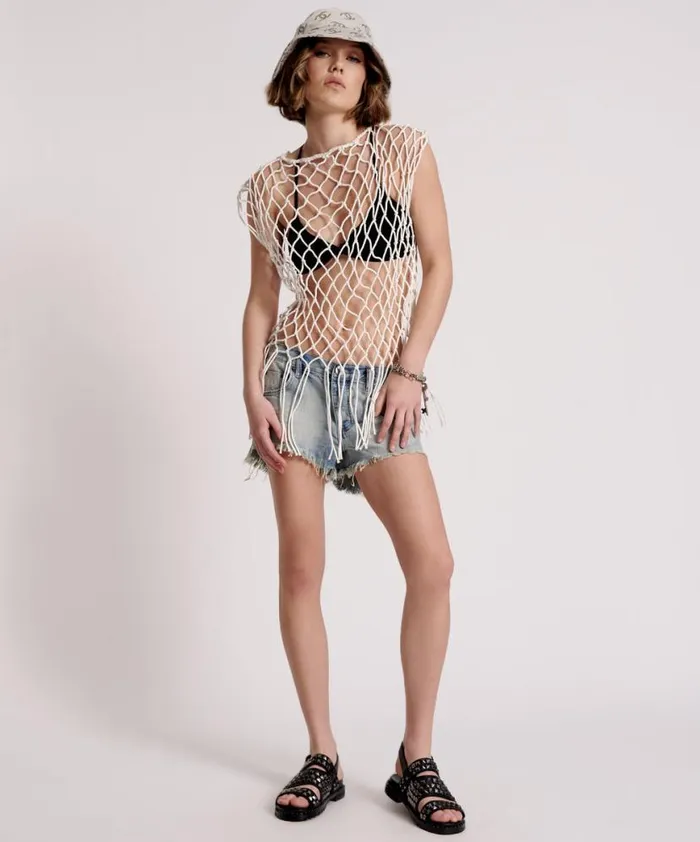 Women One Teaspoon Tops HAND KNOTTED CASTAWAY TOP