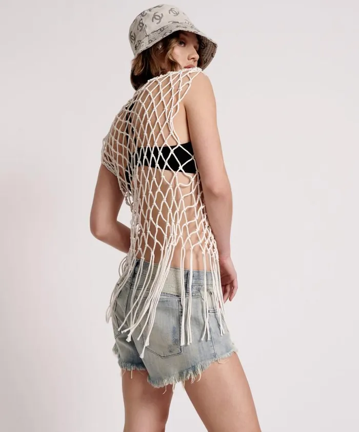 Women One Teaspoon Tops HAND KNOTTED CASTAWAY TOP Women One Teaspoon Tops HAND KNOTTED CASTAWAY TOP