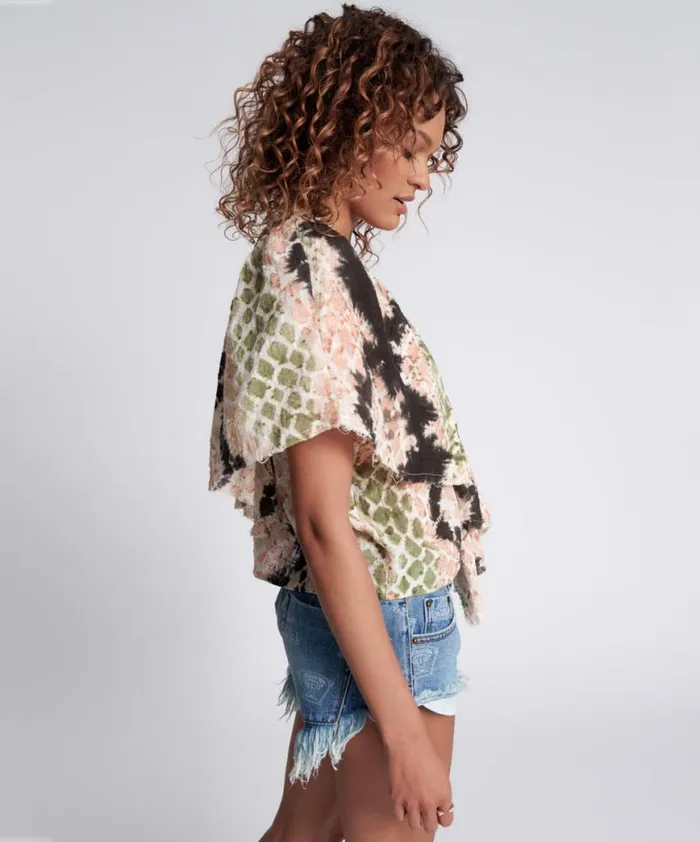 Women One Teaspoon Tops HAND PAINTED BOA TOP Women One Teaspoon Tops HAND PAINTED BOA TOP