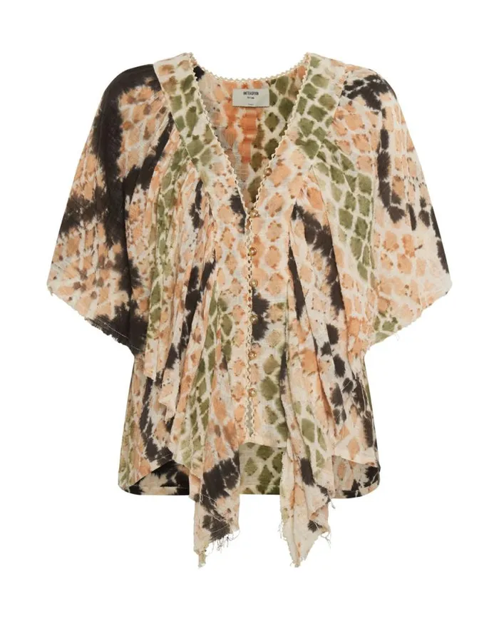 Women One Teaspoon Tops HAND PAINTED BOA TOP Women One Teaspoon Tops HAND PAINTED BOA TOP