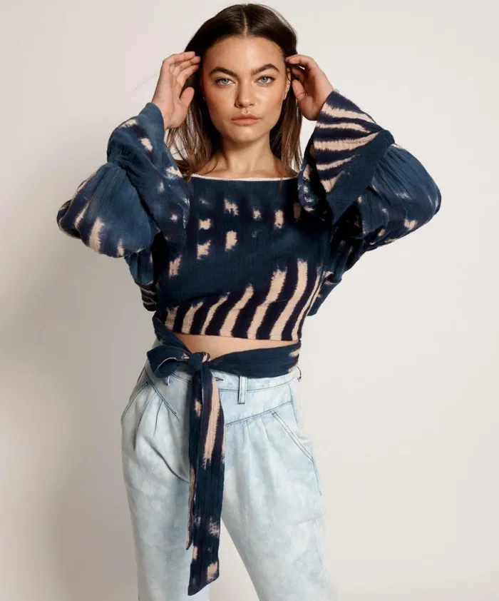 Women One Teaspoon Tops HAND TIE DYE SANTORINI NIGHTS TOP