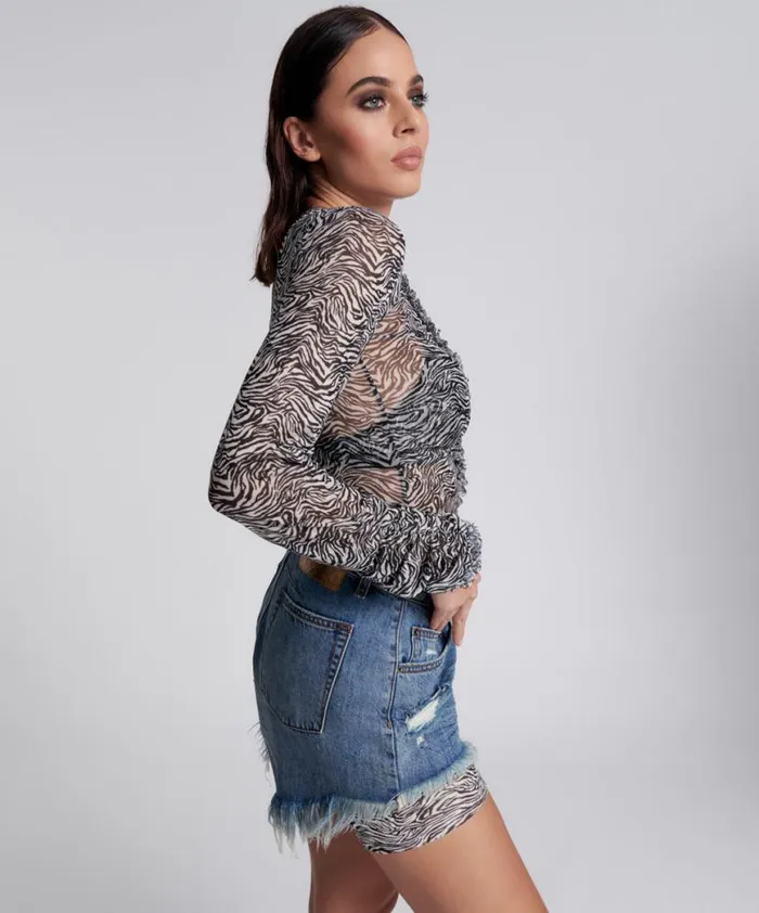 Women One Teaspoon Tops INTERFERENCE RUFFLE PARTY LONGSLEEVE TOP Women One Teaspoon Tops INTERFERENCE RUFFLE PARTY LONGSLEEVE TOP