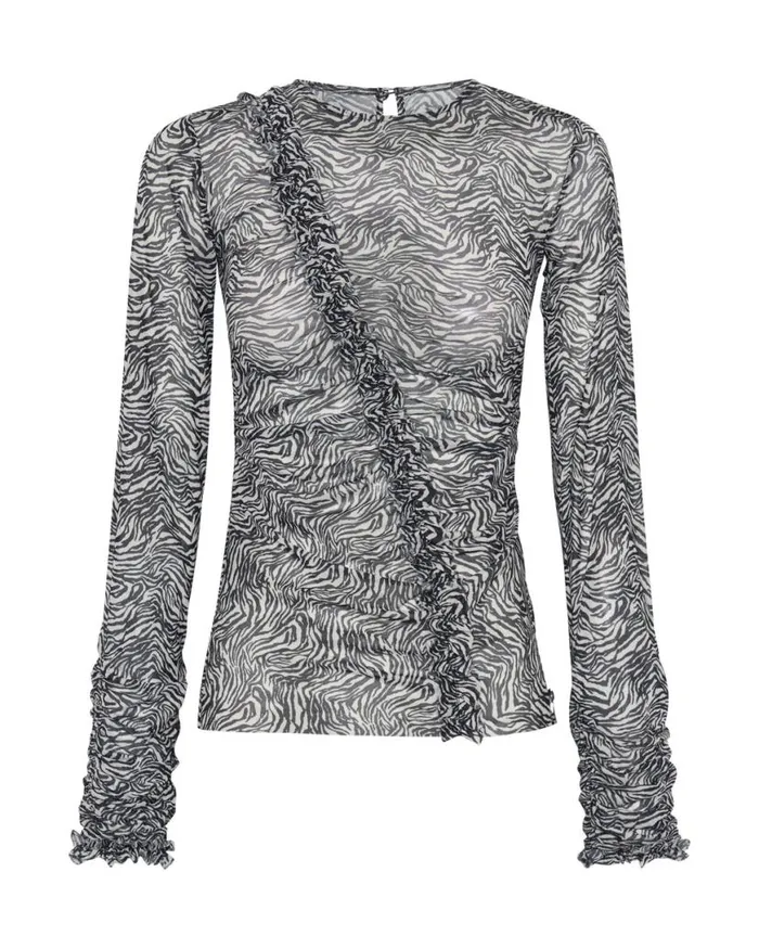 Women One Teaspoon Tops INTERFERENCE RUFFLE PARTY LONGSLEEVE TOP Women One Teaspoon Tops INTERFERENCE RUFFLE PARTY LONGSLEEVE TOP