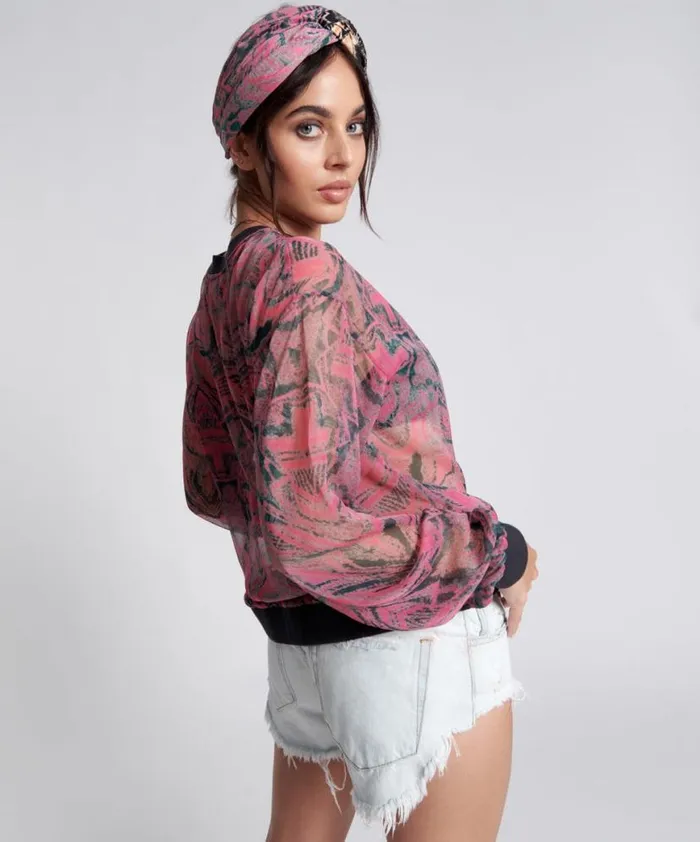 Women One Teaspoon Tops KALEIDOSCOPE CREW LONG SLEEVE TOP Women One Teaspoon Tops KALEIDOSCOPE CREW LONG SLEEVE TOP