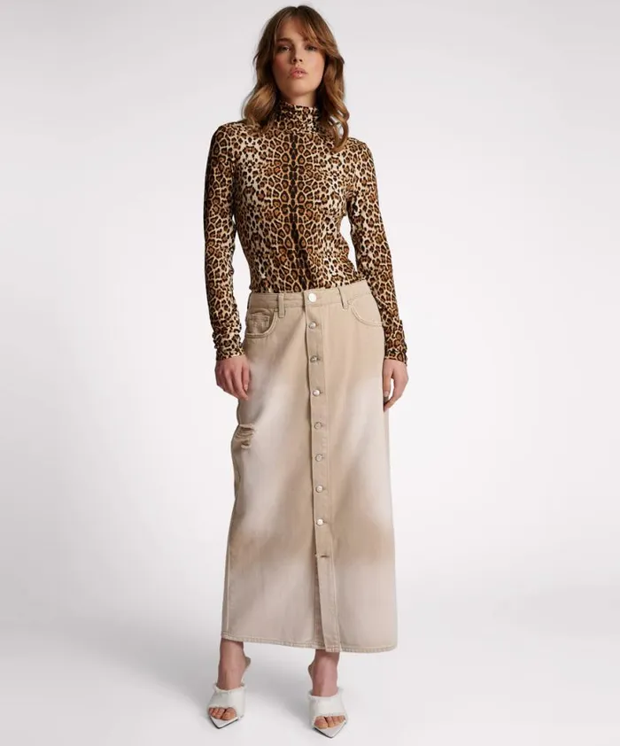 Women One Teaspoon Tops LEOPARD JERSEY TURTLE NECK LONG SLEEVE TOP Women One Teaspoon Tops LEOPARD JERSEY TURTLE NECK LONG SLEEVE TOP