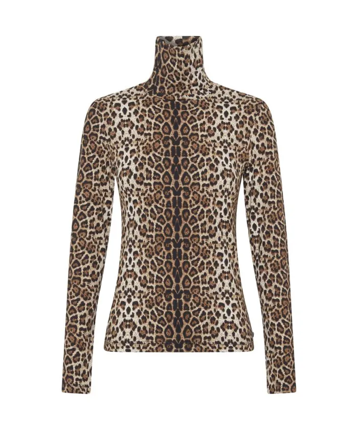 Women One Teaspoon Tops LEOPARD JERSEY TURTLE NECK LONG SLEEVE TOP Women One Teaspoon Tops LEOPARD JERSEY TURTLE NECK LONG SLEEVE TOP