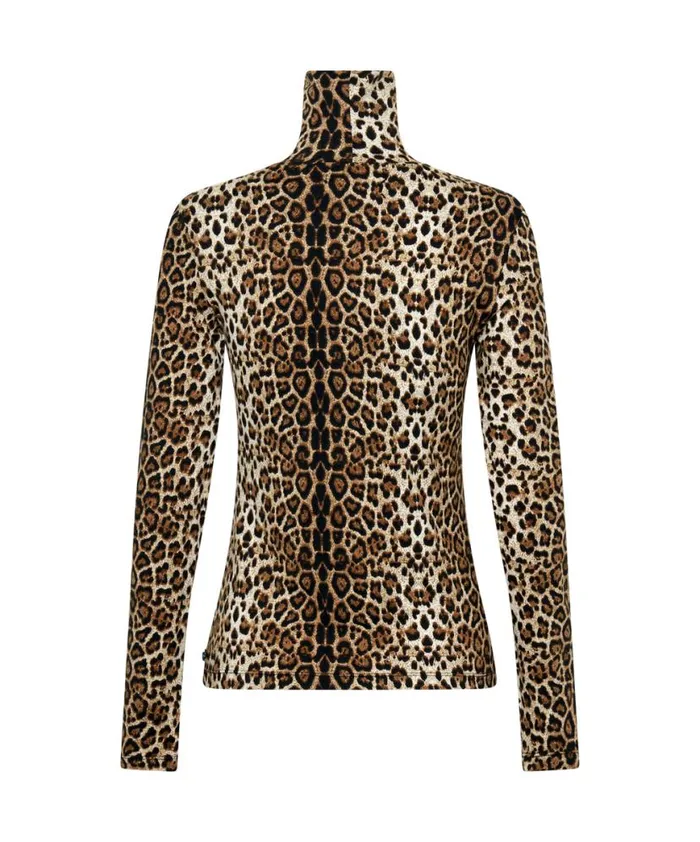 Women One Teaspoon Tops LEOPARD JERSEY TURTLE NECK LONG SLEEVE TOP Women One Teaspoon Tops LEOPARD JERSEY TURTLE NECK LONG SLEEVE TOP