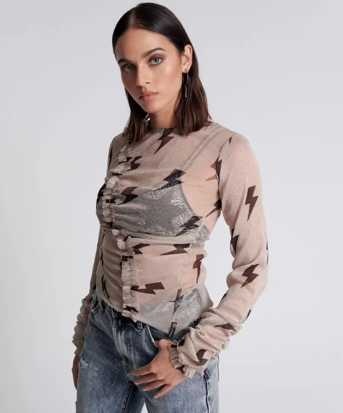 Women One Teaspoon Tops LIGHTNING PARTY LONGSLEEVE TOP Women One Teaspoon Tops LIGHTNING PARTY LONGSLEEVE TOP