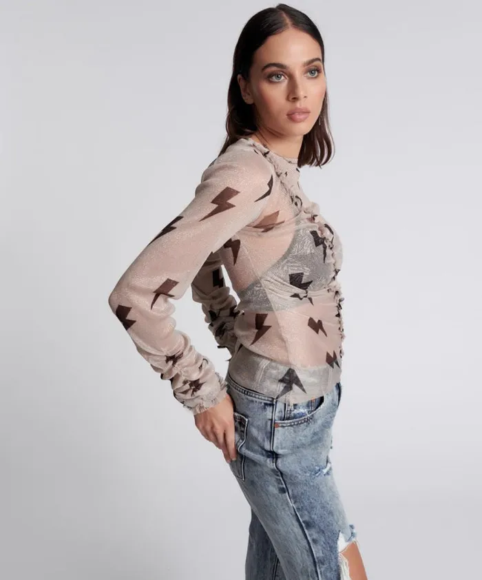 Women One Teaspoon Tops LIGHTNING PARTY LONGSLEEVE TOP Women One Teaspoon Tops LIGHTNING PARTY LONGSLEEVE TOP