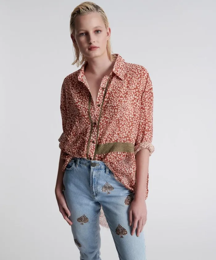 Women One Teaspoon Tops NIGHT PROWLER LUNAR SHIRT