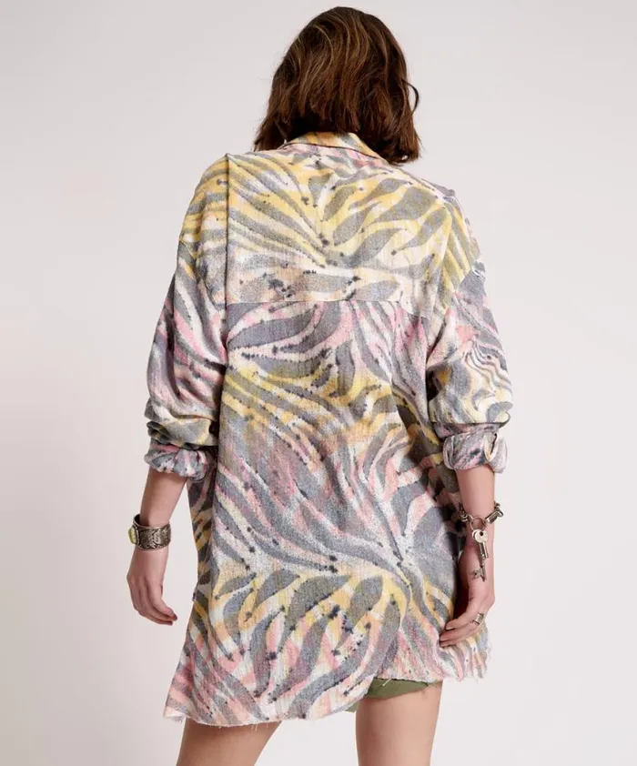 Women One Teaspoon Tops PALM ISLAND MUSLIN LONGLINE SHIRT Women One Teaspoon Tops PALM ISLAND MUSLIN LONGLINE SHIRT