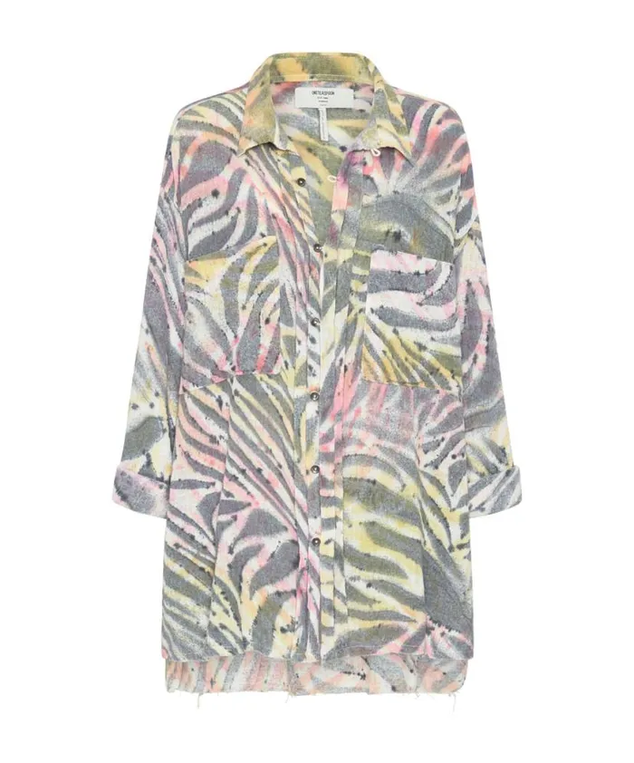 Women One Teaspoon Tops PALM ISLAND MUSLIN LONGLINE SHIRT Women One Teaspoon Tops PALM ISLAND MUSLIN LONGLINE SHIRT