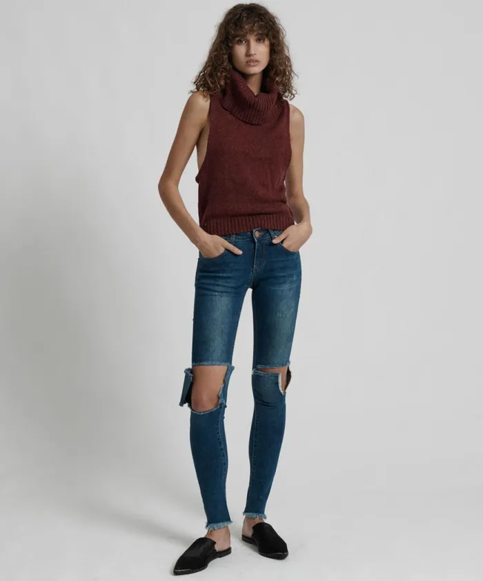 Women One Teaspoon Tops PARISIENNE ROLL NECK TOP