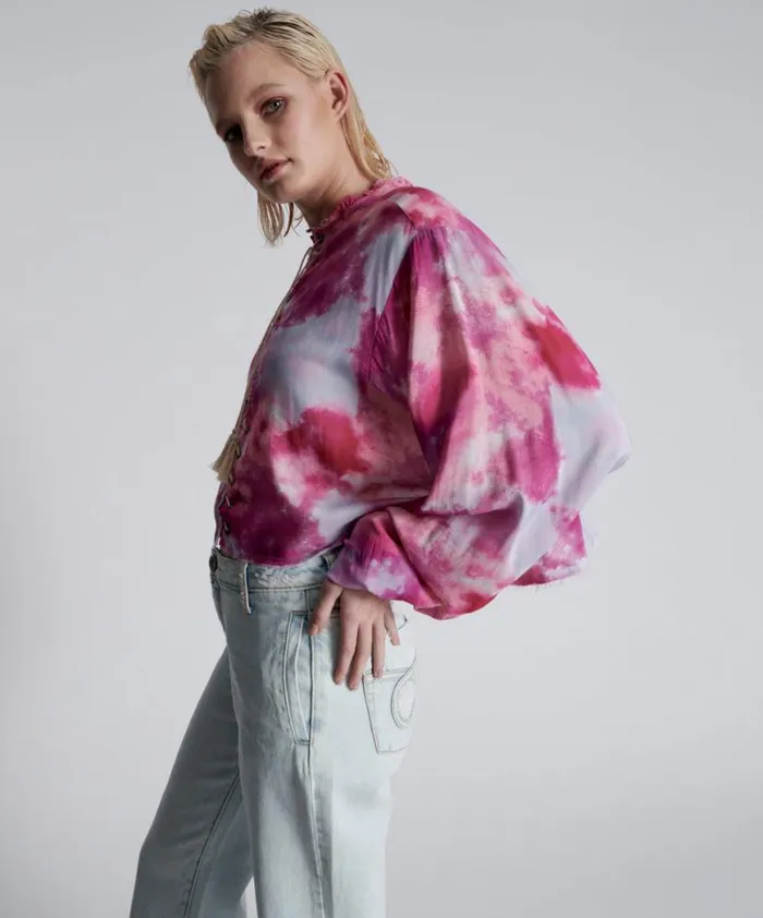 Women One Teaspoon Tops PINK TORNADO RECYCLED RHIANNON TOP Women One Teaspoon Tops PINK TORNADO RECYCLED RHIANNON TOP