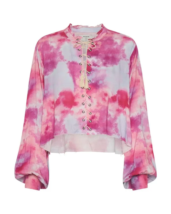 Women One Teaspoon Tops PINK TORNADO RECYCLED RHIANNON TOP Women One Teaspoon Tops PINK TORNADO RECYCLED RHIANNON TOP