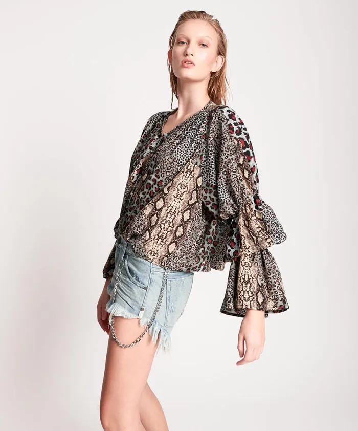 Women One Teaspoon Tops PUNK PYTHON SOPHISTICATED SAVAGE TOP Women One Teaspoon Tops PUNK PYTHON SOPHISTICATED SAVAGE TOP
