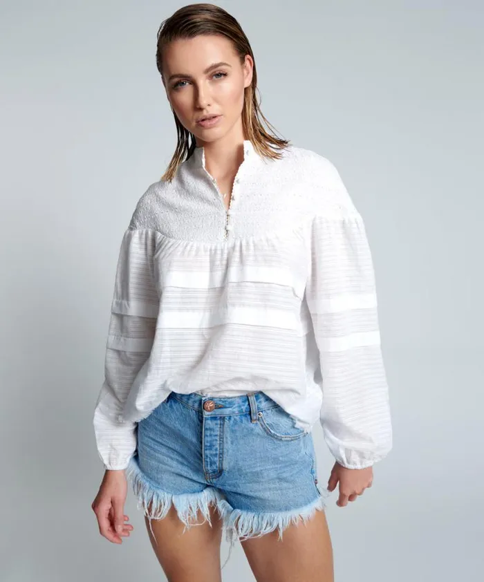 Women One Teaspoon Tops PURE DESERT ANGEL LONGSLEEVE TOP