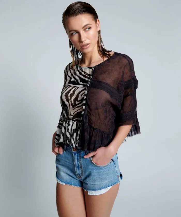 Women One Teaspoon Tops RIPPLE NIGHT DANCE TOP