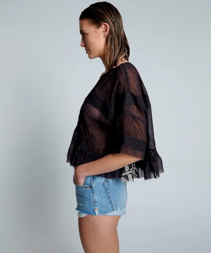 Women One Teaspoon Tops RIPPLE NIGHT DANCE TOP Women One Teaspoon Tops RIPPLE NIGHT DANCE TOP
