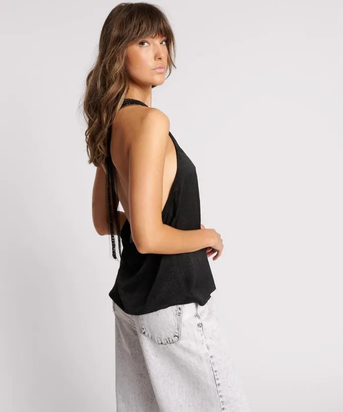 Women One Teaspoon Tops ROXIE EMBELLISHED BACKLESS TOP Women One Teaspoon Tops ROXIE EMBELLISHED BACKLESS TOP