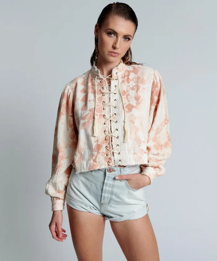Women One Teaspoon Tops SOFT SNAKE RHIANNON TOP