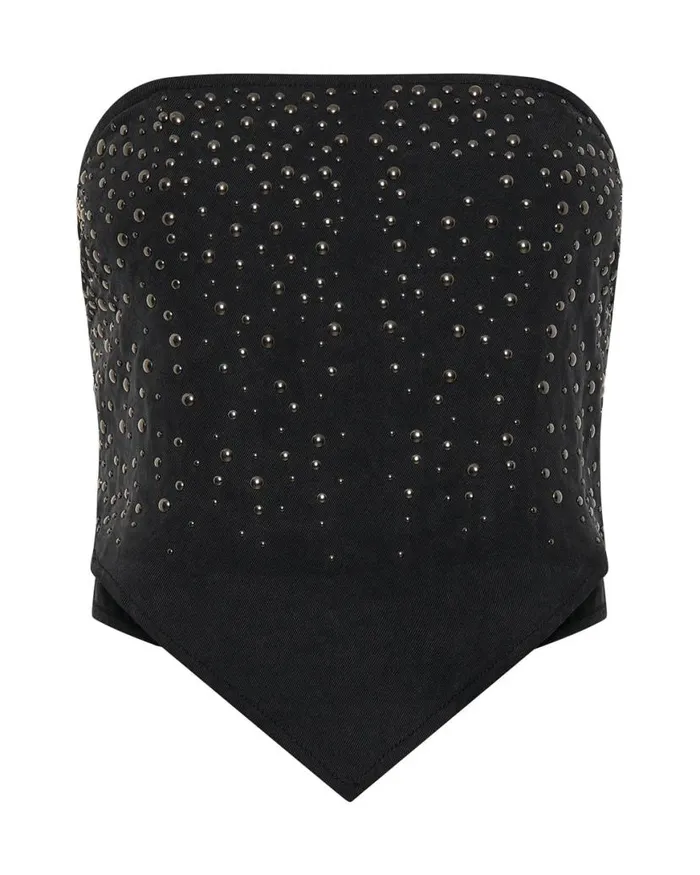 Women One Teaspoon Tops STUDDED SCARF BUSTIER TOP Women One Teaspoon Tops STUDDED SCARF BUSTIER TOP