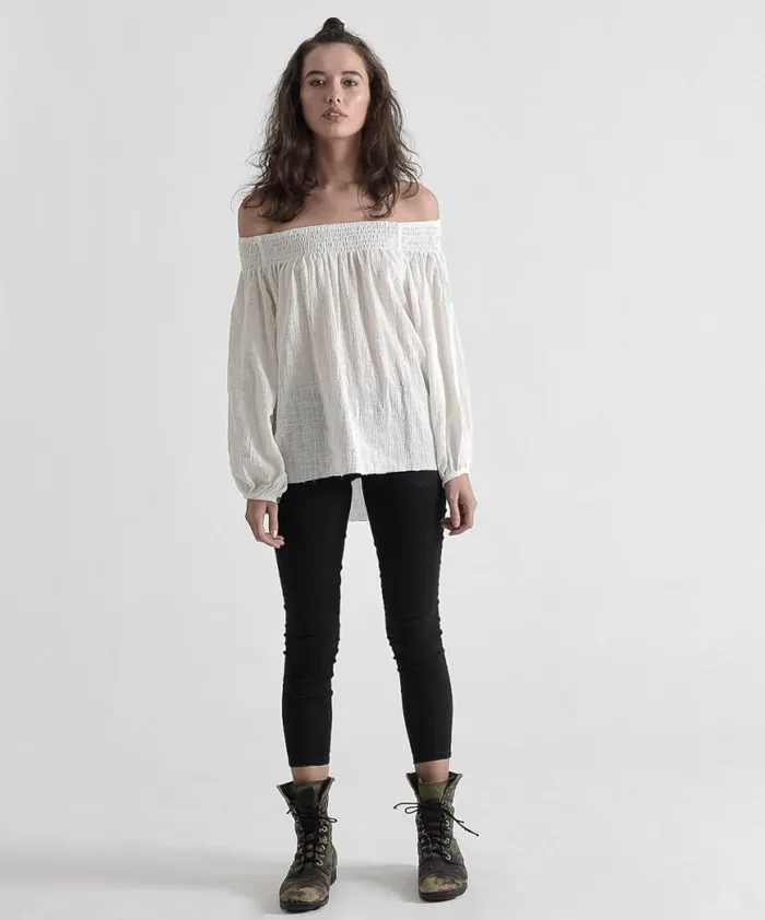 Women One Teaspoon Tops TAHITIAN PEARL TOP BROWN