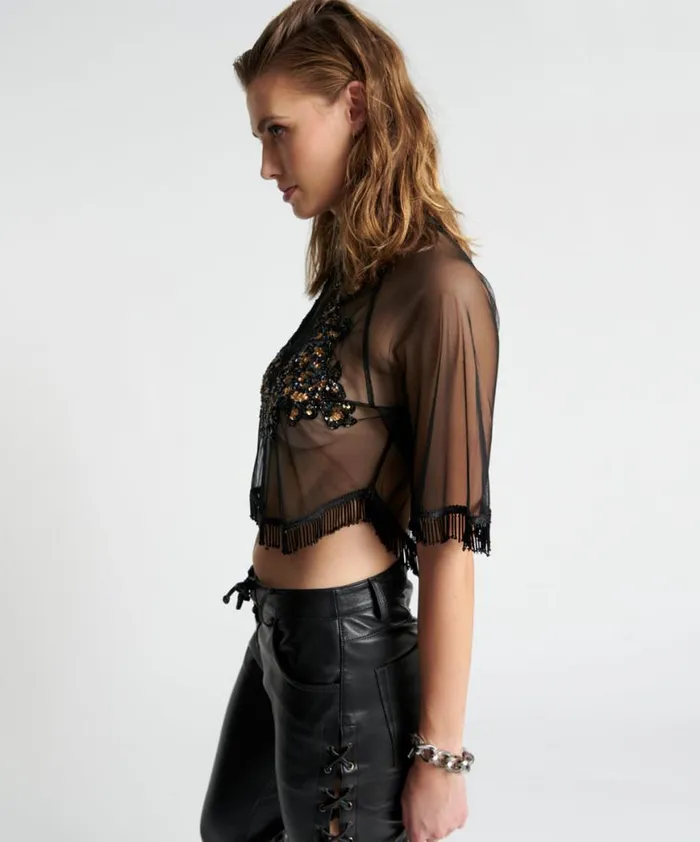 Women One Teaspoon Tops VANITY RAZZLE DAZZLE SEQUIN TOP Women One Teaspoon Tops VANITY RAZZLE DAZZLE SEQUIN TOP