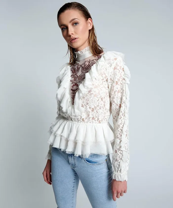 Women One Teaspoon Tops WHITE AWAKENED SPIRIT TOP
