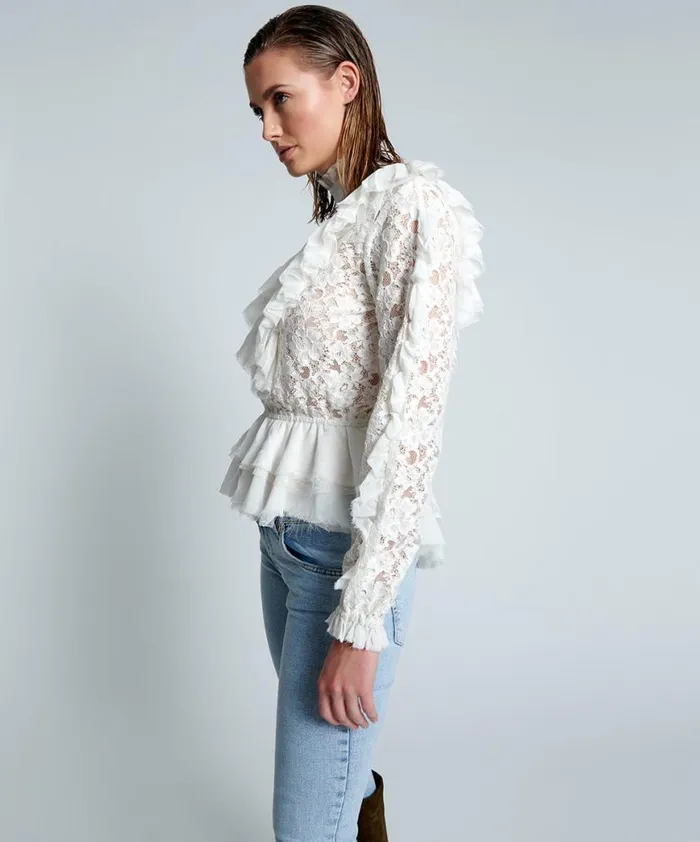 Women One Teaspoon Tops WHITE AWAKENED SPIRIT TOP