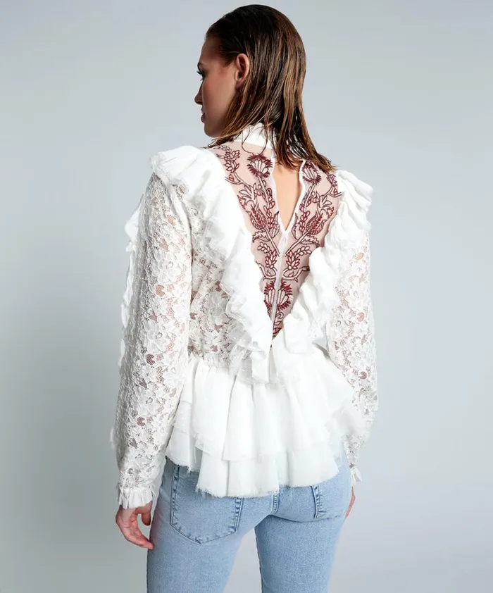 Women One Teaspoon Tops WHITE AWAKENED SPIRIT TOP