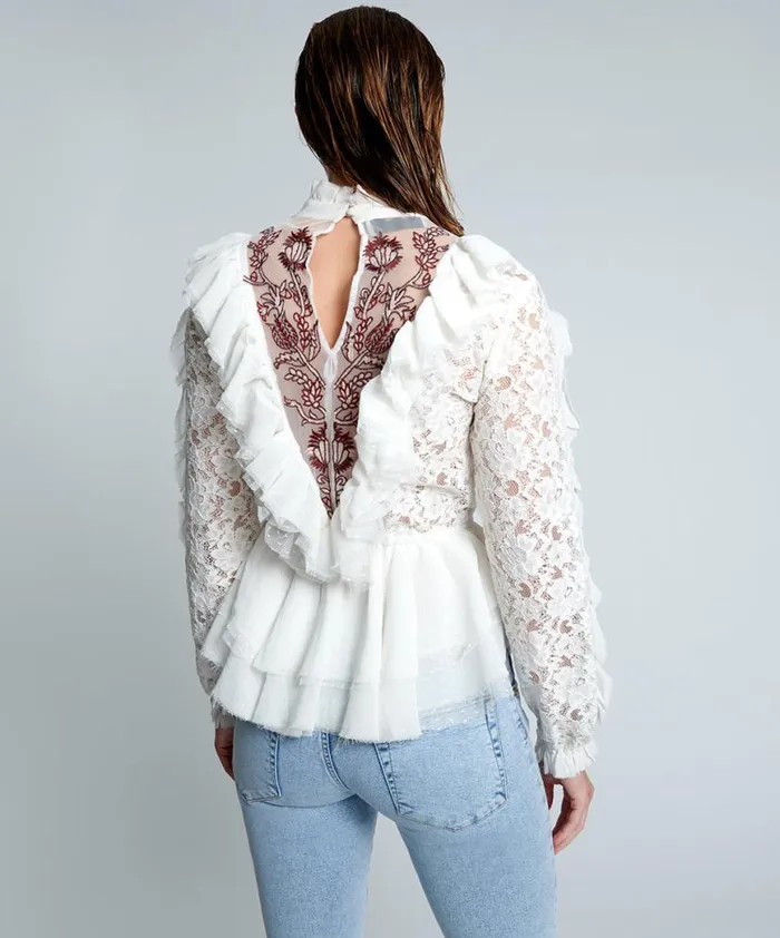 Women One Teaspoon Tops WHITE AWAKENED SPIRIT TOP