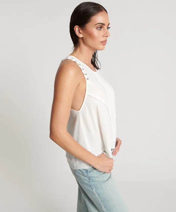 Women One Teaspoon Tops WHITE LACED CHARLESTON TOP Women One Teaspoon Tops WHITE LACED CHARLESTON TOP