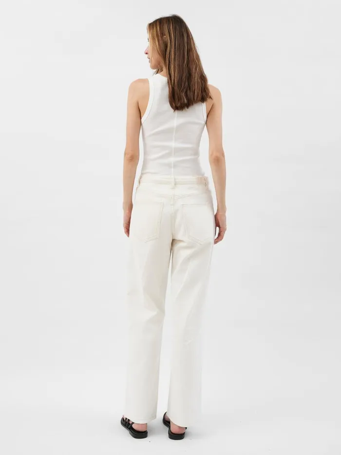Women Organic Cotton Singlet White The UNDONE Tops