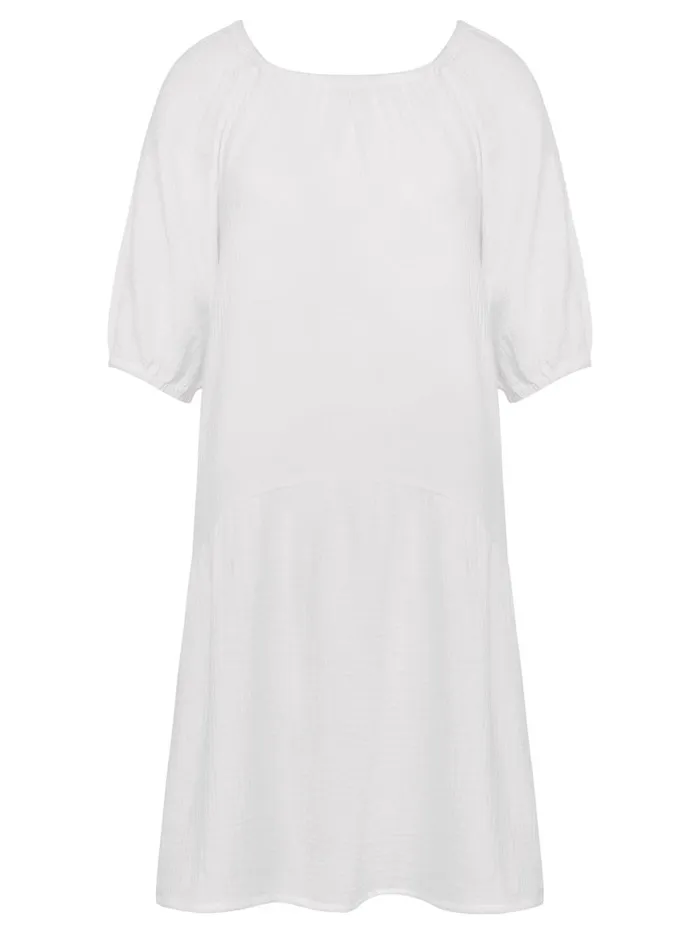 Women Paper Bag Mini Dress White The UNDONE Dresses
