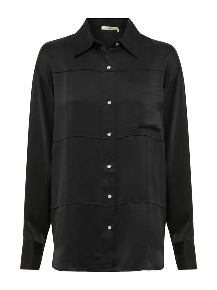 Women Pierre Shirt Black The UNDONE Tops