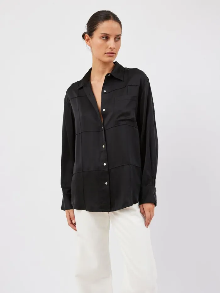 Women Pierre Shirt Black The UNDONE Tops