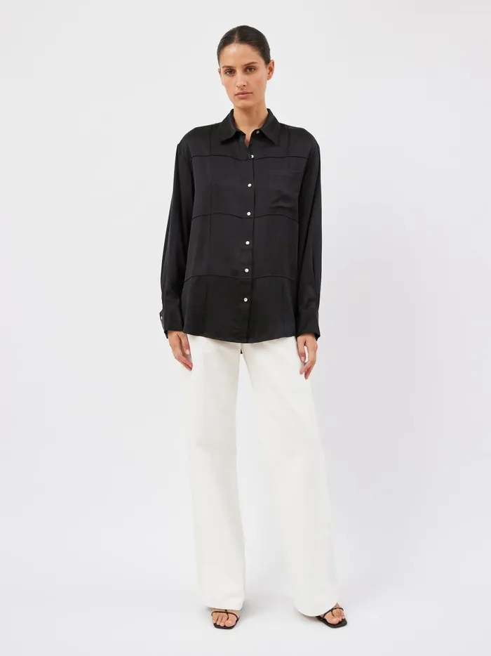 Women Pierre Shirt Black The UNDONE Tops