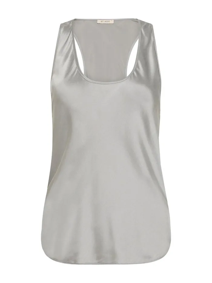 Women Racer Back Bias Tank Silver The UNDONE Tops