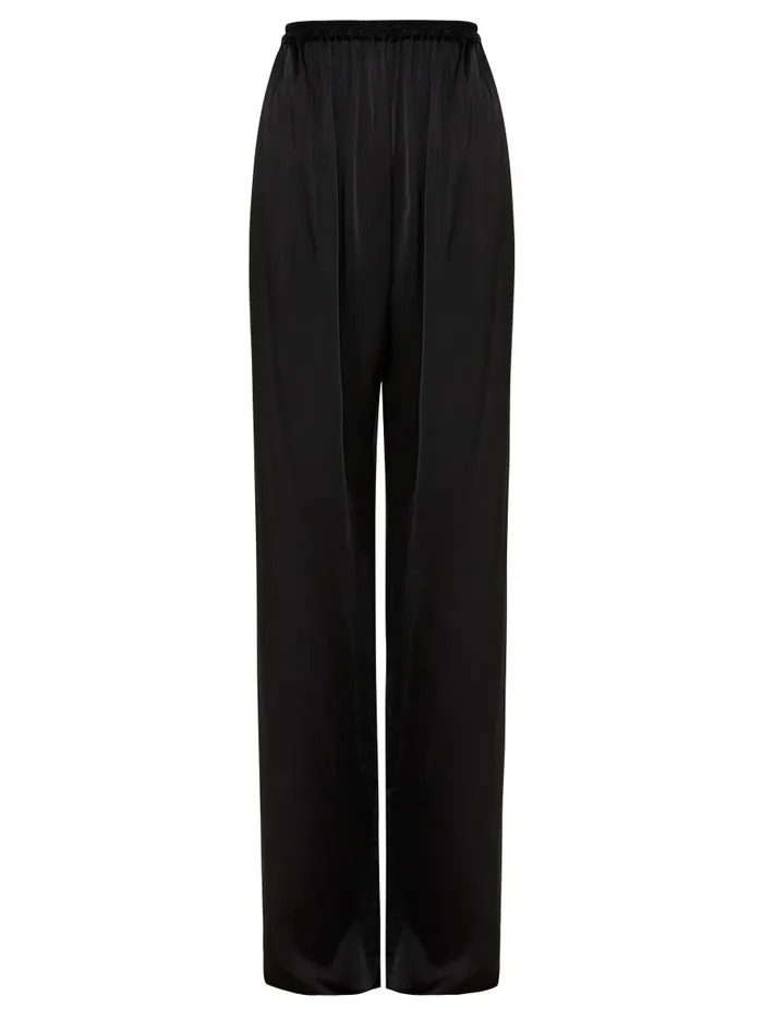 Women Relaxed Satin Pant Black The UNDONE Maternity