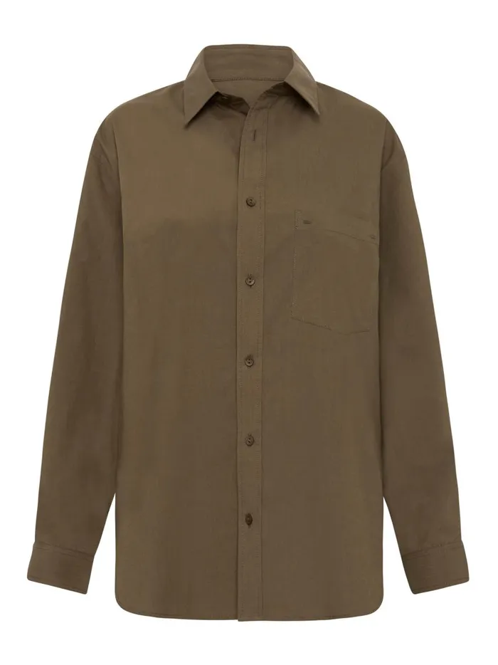 Women Relaxed Shirt Olive The UNDONE Tops
