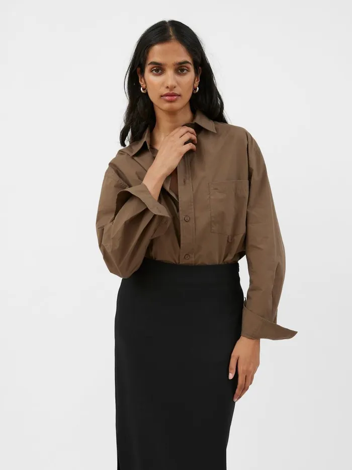 Women Relaxed Shirt Olive The UNDONE Tops