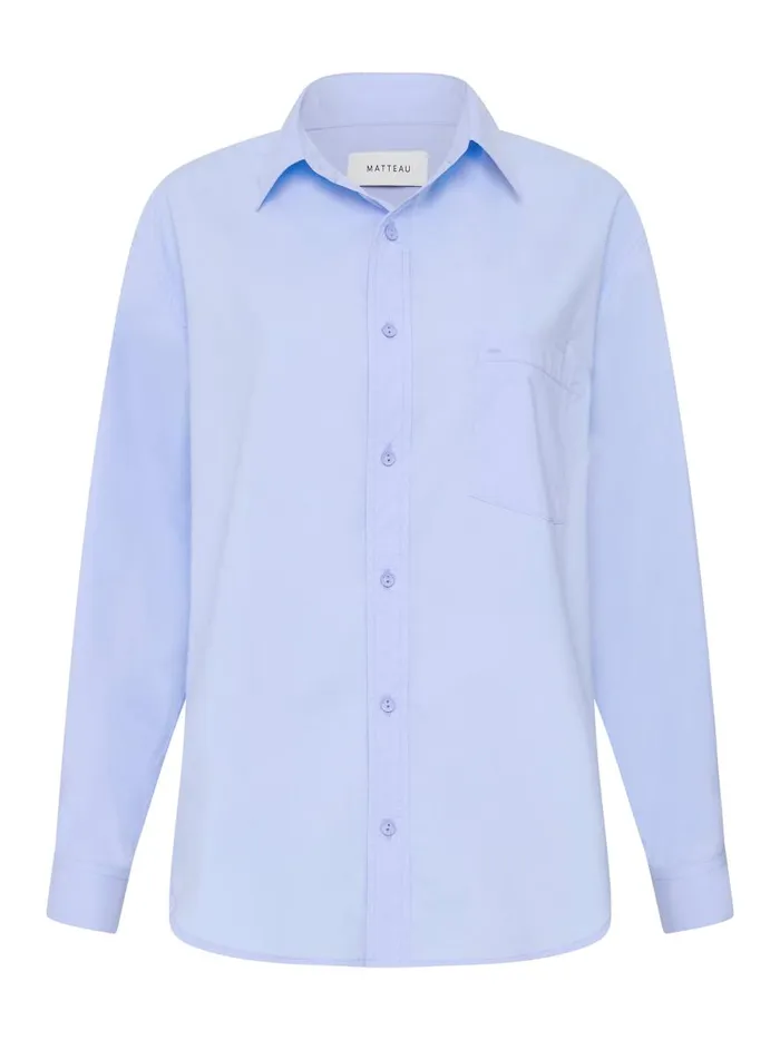 Women Relaxed Shirt Powder Blue The UNDONE Tops