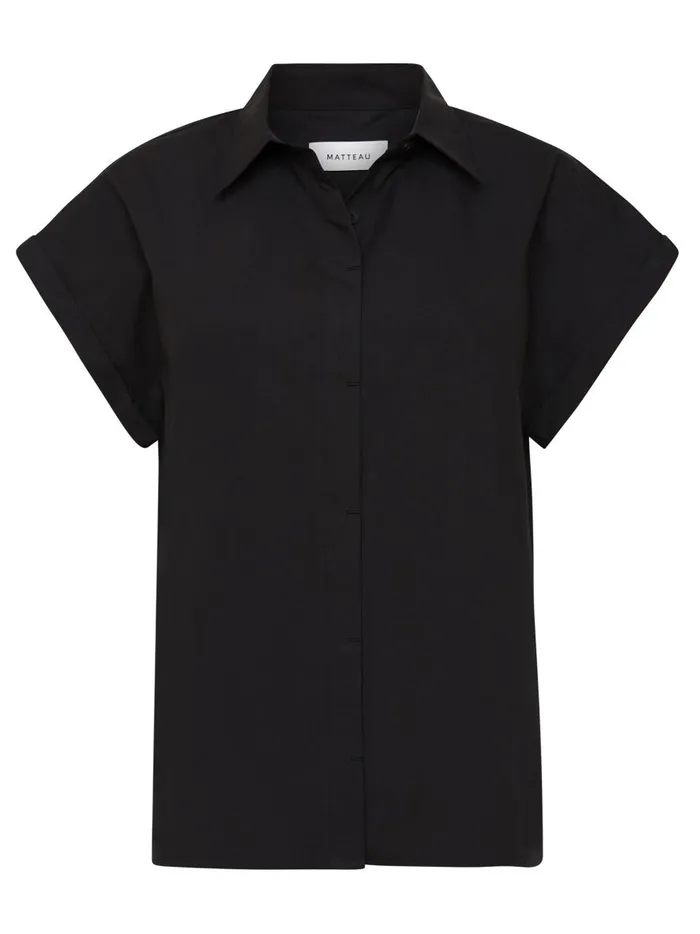 Women Relaxed Sleeveless Shirt Black The UNDONE Tops