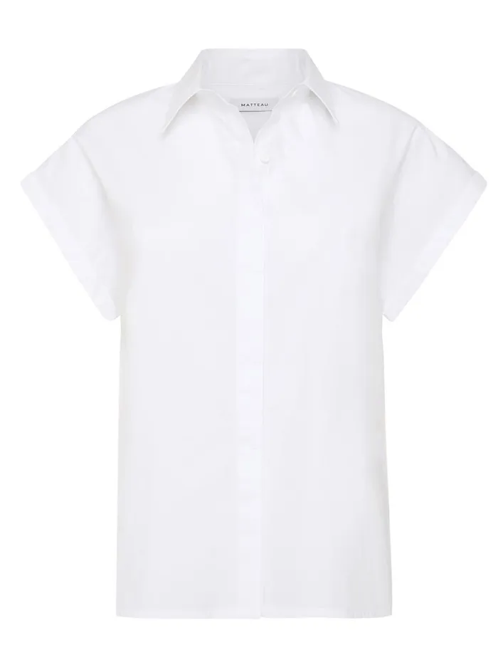 Women Relaxed Sleeveless Shirt White The UNDONE Tops